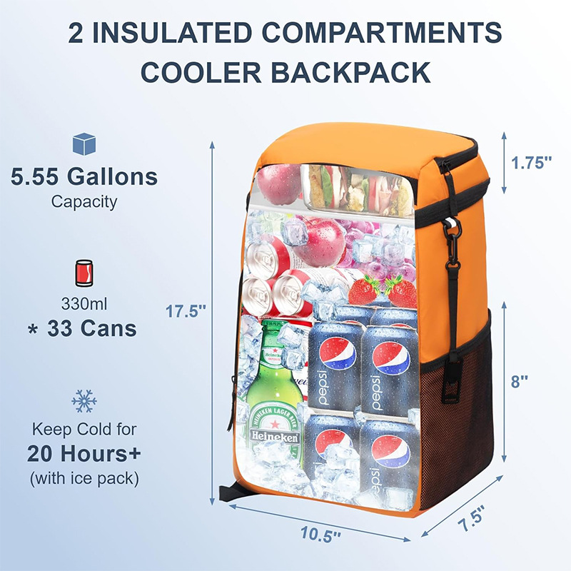 Outdoor backpack Thermal pack picnic bag cooler backpack