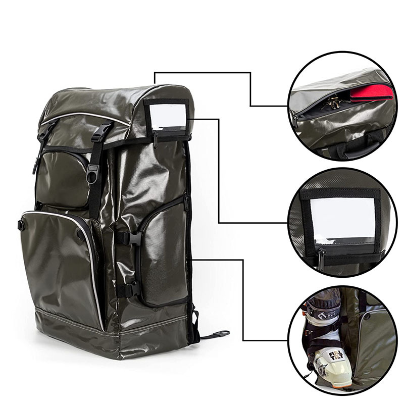 Ski Boot Bag, 35L Waterproof Ski and Snowboard Boots Travel Backpack for Skis, Snowboard, Ski Helmet