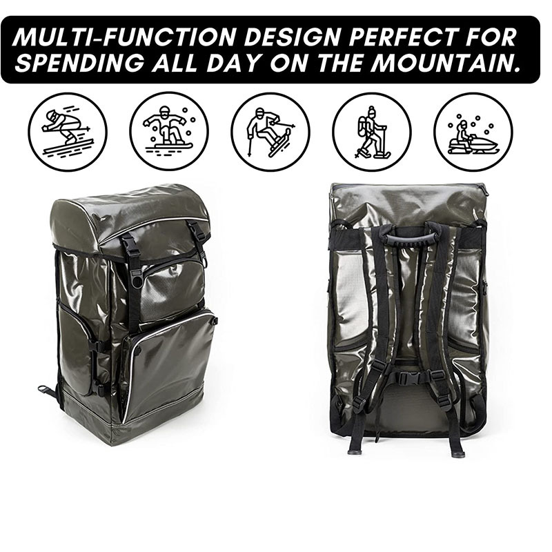 Ski Boot Bag, 35L Waterproof Ski and Snowboard Boots Travel Backpack for Skis, Snowboard, Ski Helmet
