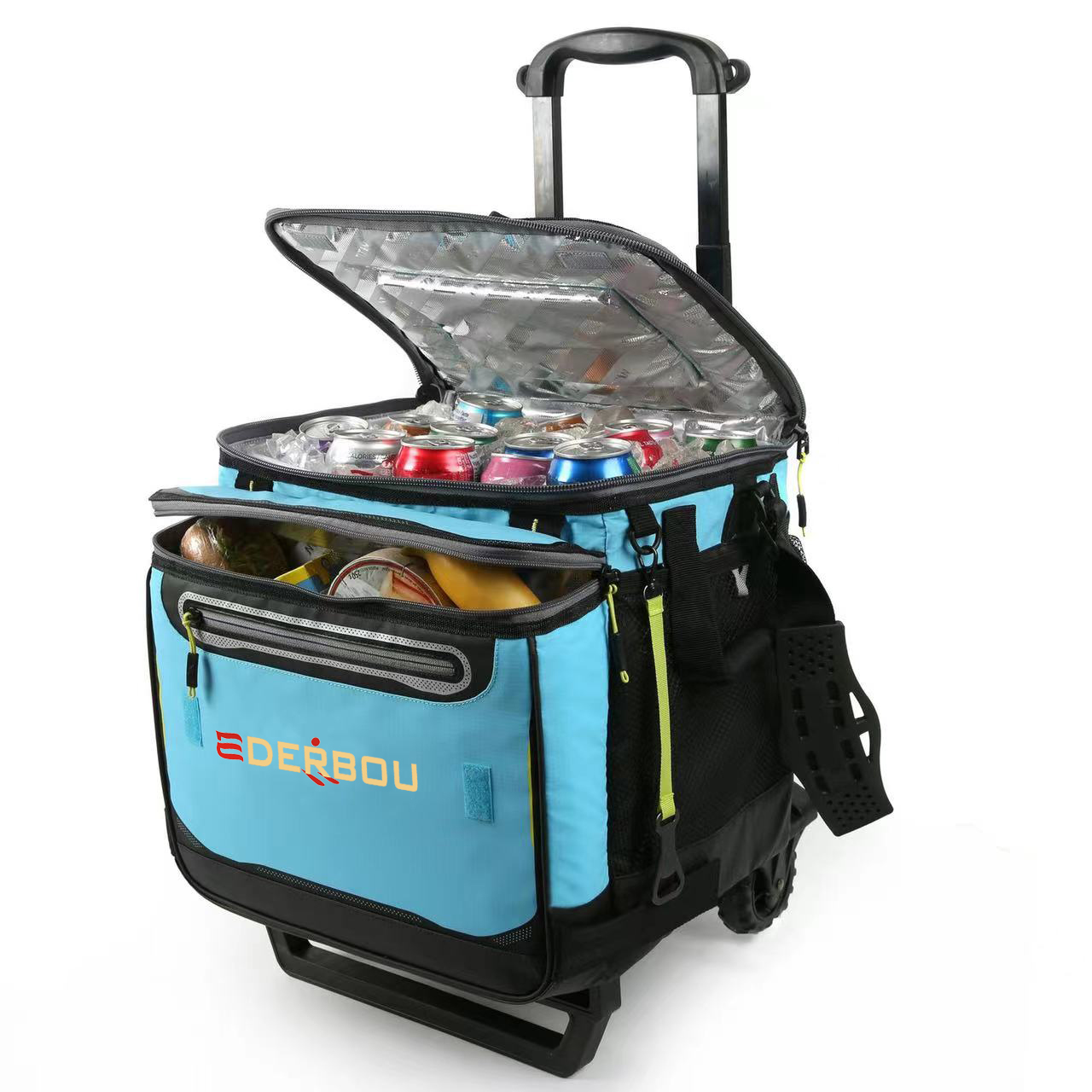 60L Collapsible Rolling Coller with Wheels